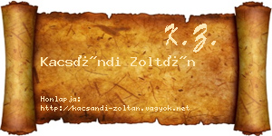 Kacsándi Zoltán névjegykártya